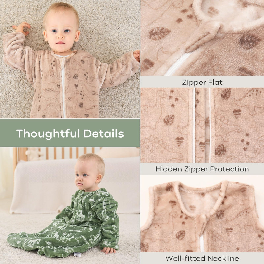 Yoofoss Baby Sleep Sack worn in crib demonstrates snug, safe sleep