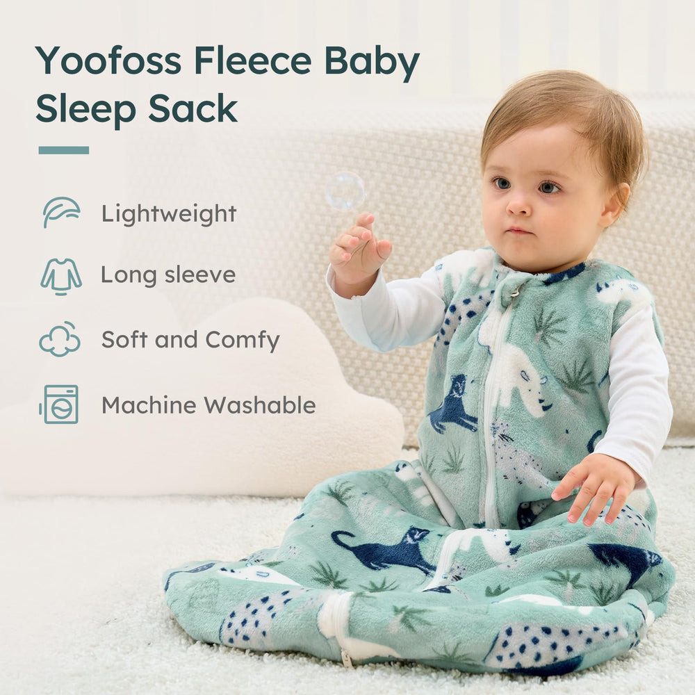Yoofoss sleep sack on toddler showing freedom to kick and move