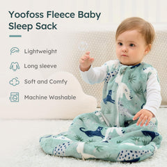 Yoofoss sleep sack on toddler showing freedom to kick and move