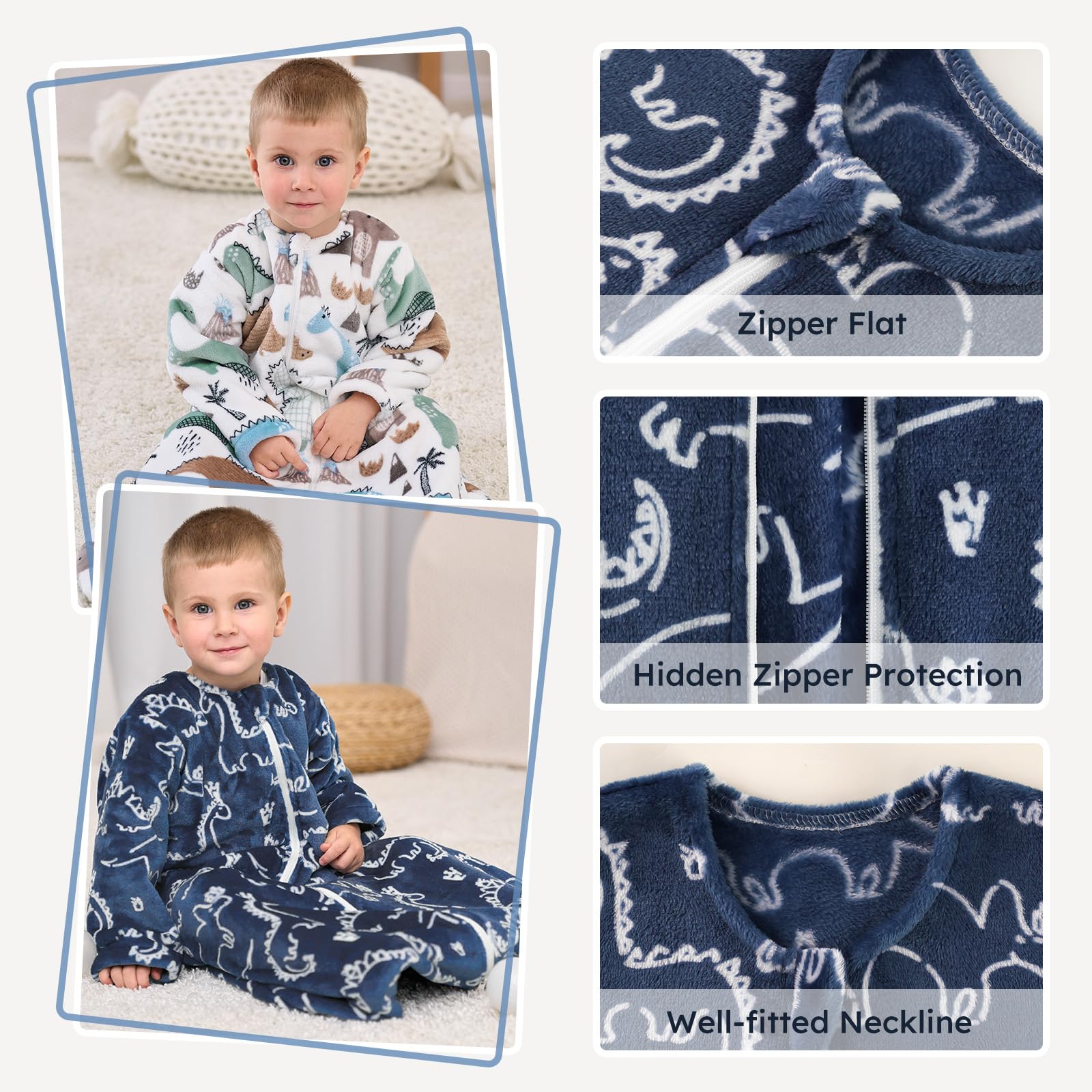 Yoofoss baby sleep sack sizing chart helps find the right fit for growth.