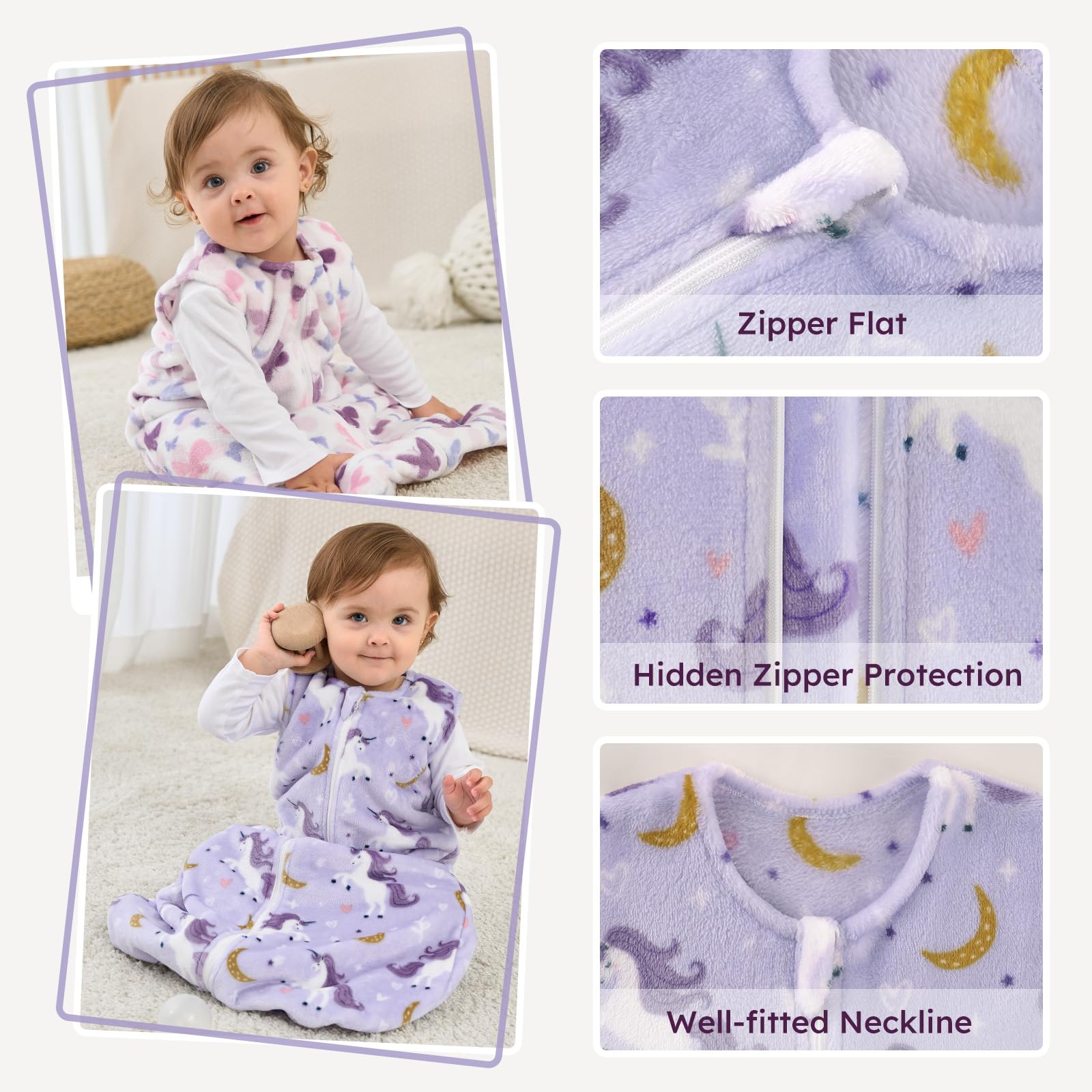 Yoofoss baby sleep sack size guide to fit 6-12 months growth