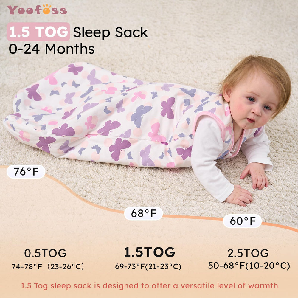 Yoofoss Baby Sleep Sack sleeveless design supports movement and temperature control