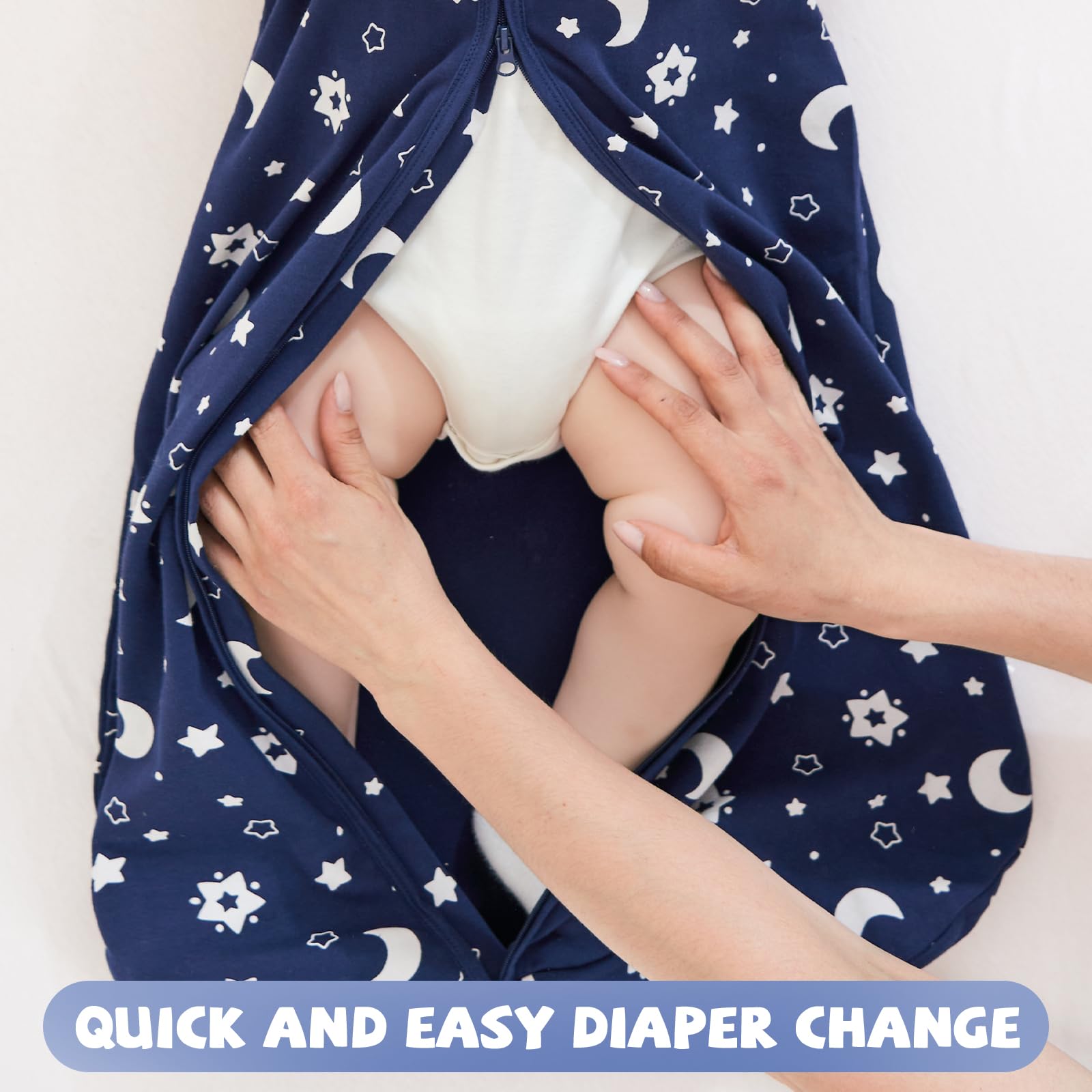 Yoofoss three-pack sleep sacks in unisex colors for versatile outfits.