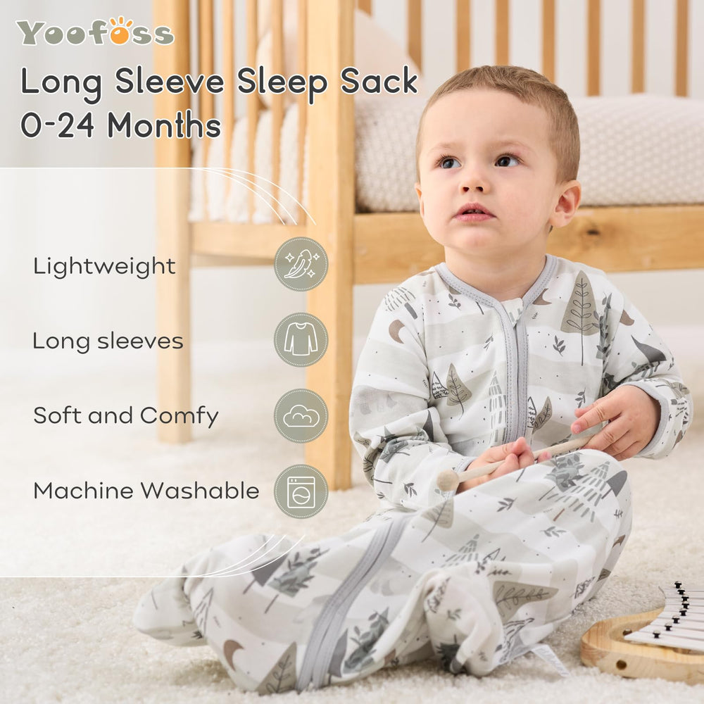 Yoofoss Sleep Sack two-way zip enables easy dressing and diaper changes