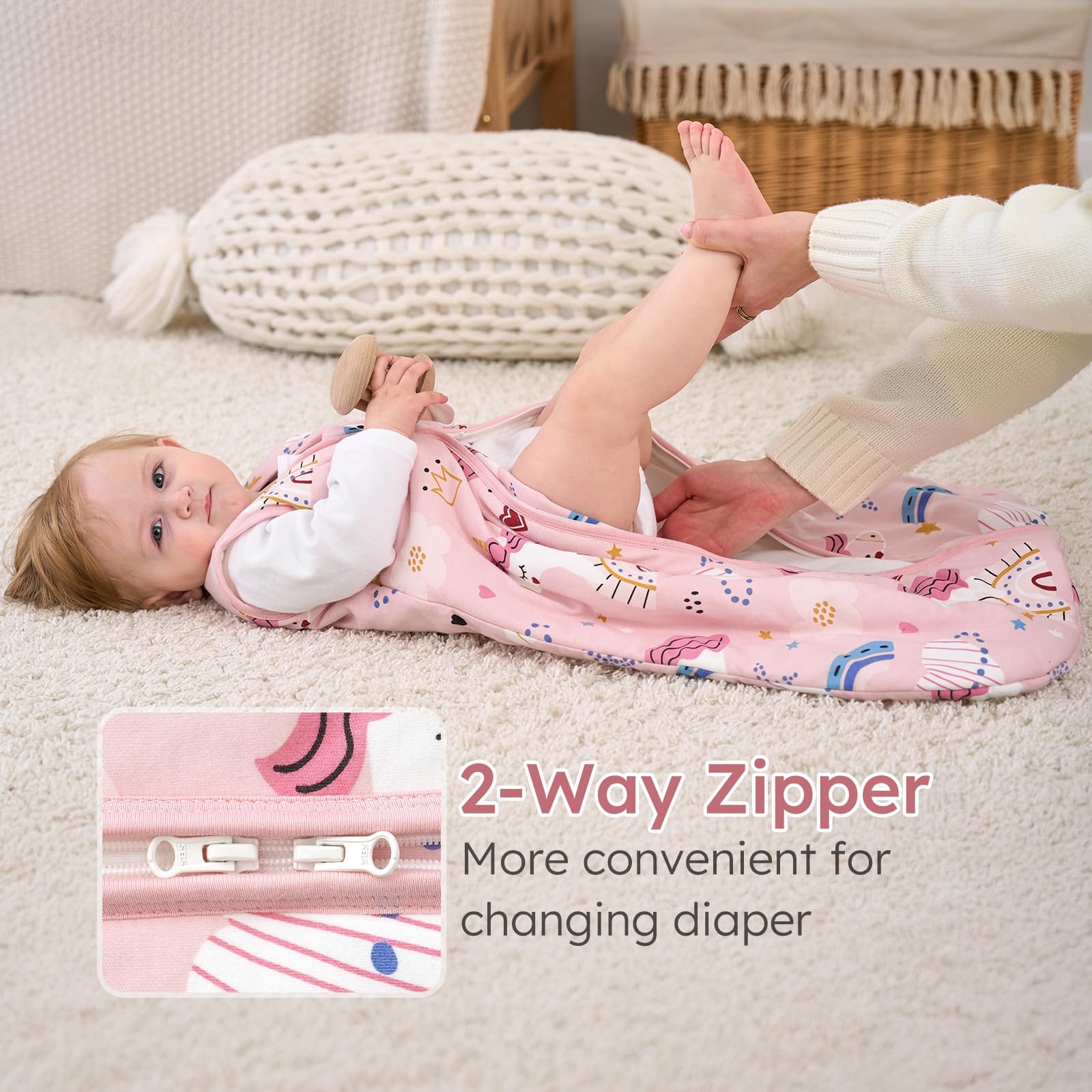 Yoofoss Sleep Sack is machine washable with low shrinkage for easy care.