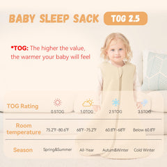 Yoofoss baby sleep sack 2-way zipper enables easy night changes.