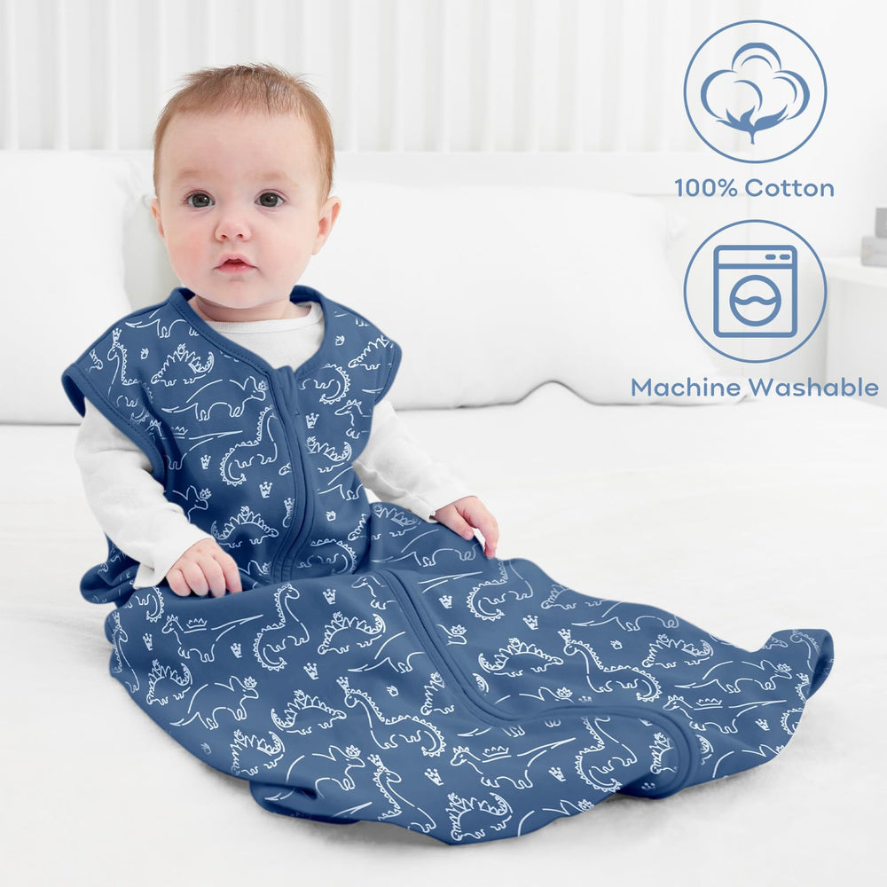 Yoofoss baby sleep sack with 2-way zipper design enables easy midnight diaper changes.