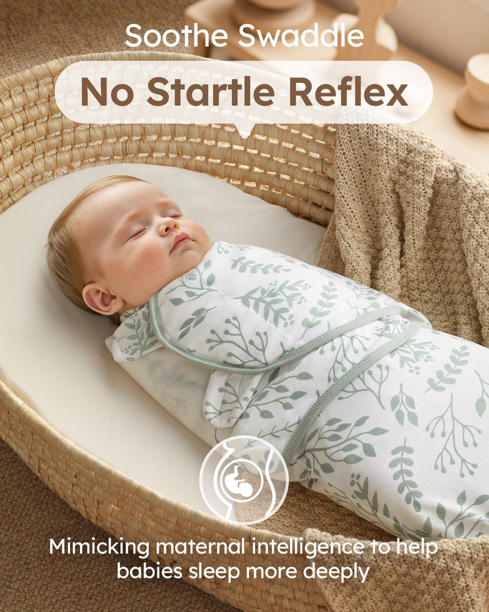 Yoofoss Baby Swaddle Sack with ergonomic hip support promotes healthy newborn development.
