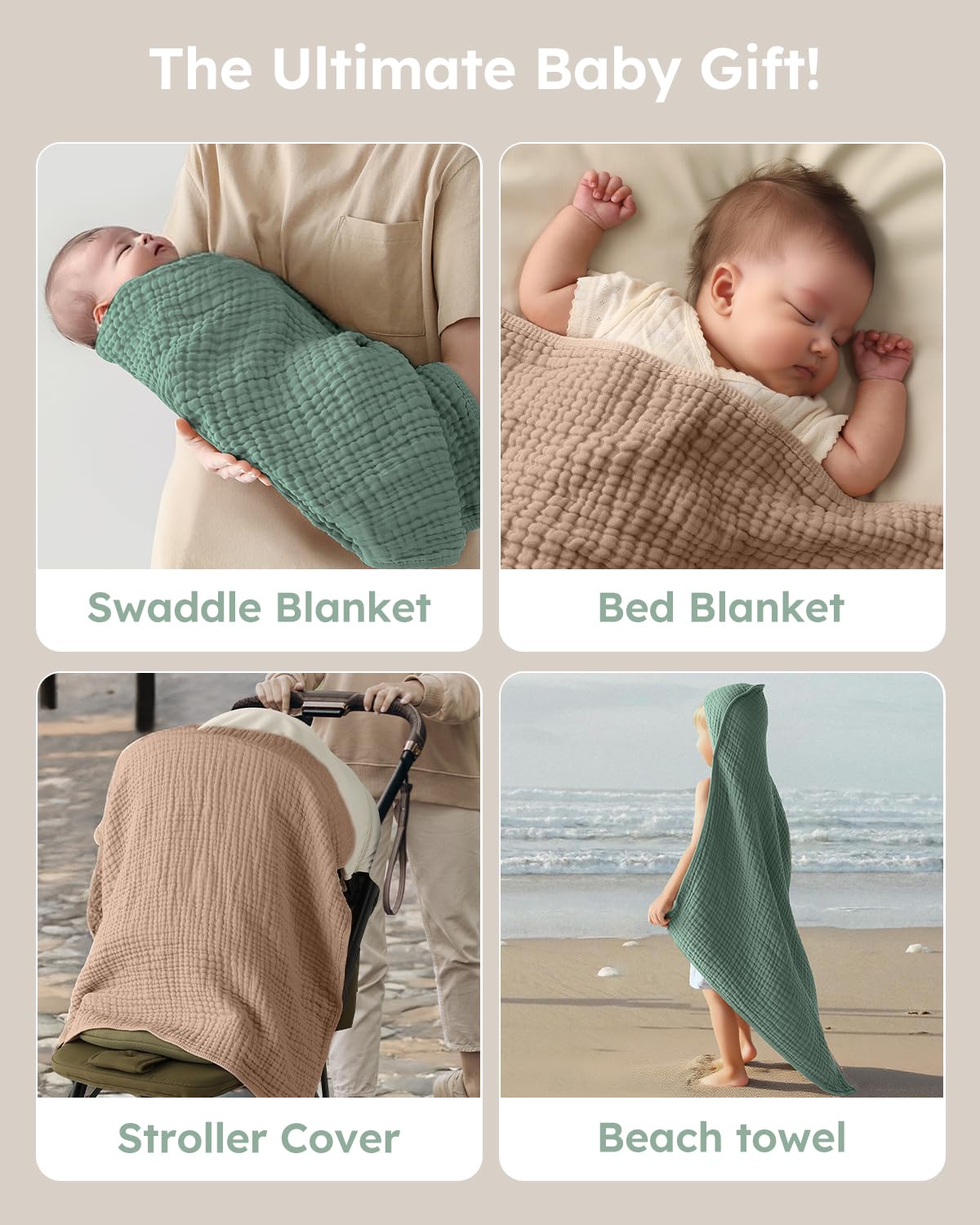 Yoofoss baby towel gift packaging unisex design ideal for baby showers.