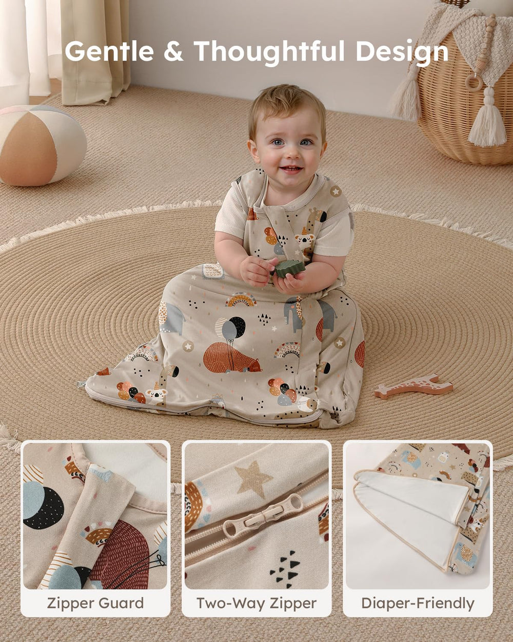 Yoofoss sleep sack 0.5 TOG warmth ideal for summer and travel