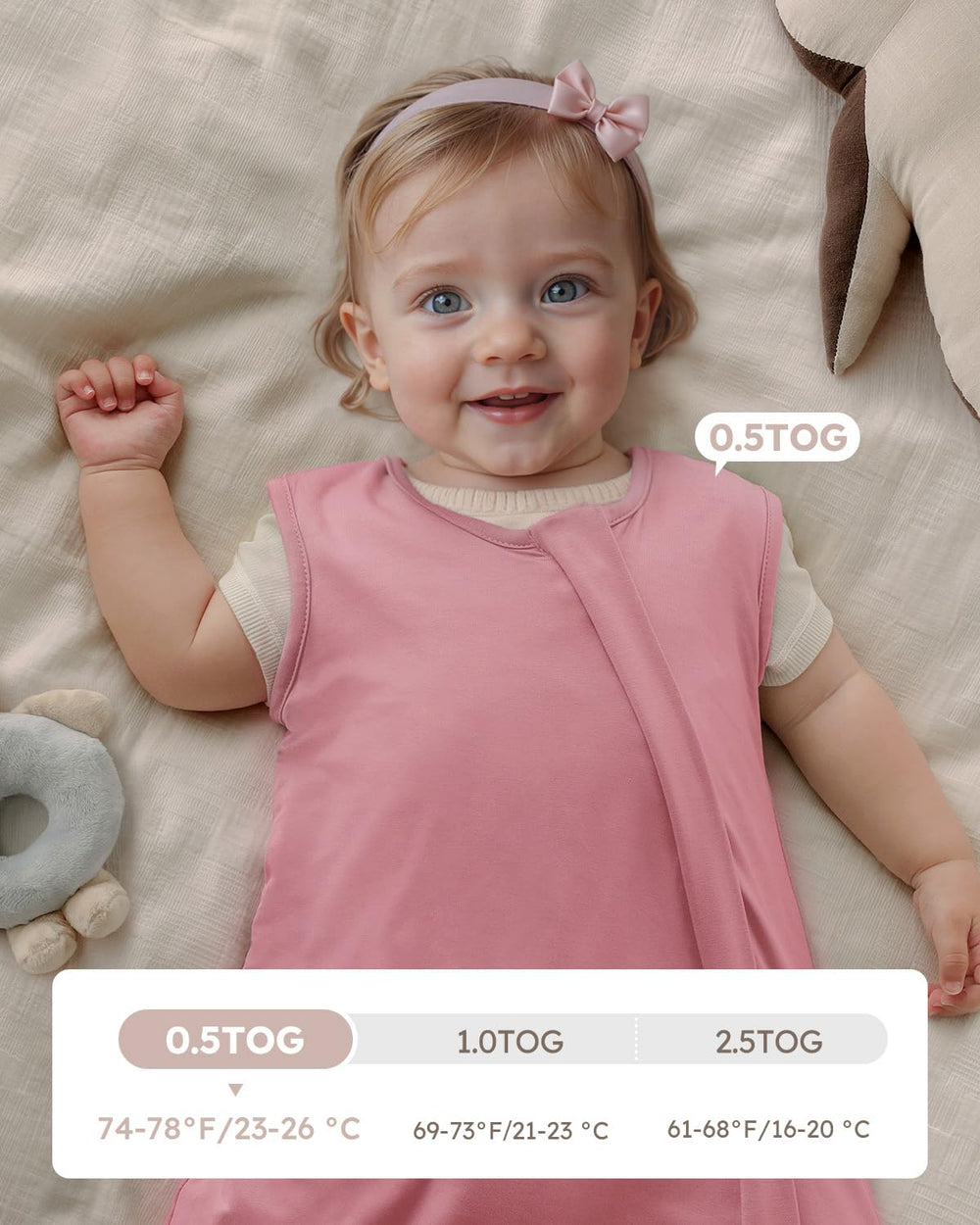 Yoofoss sleep sack bottom opening makes diaper changes easy on the go