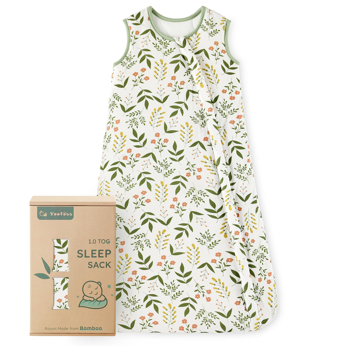 Yoofoss bamboo sleep sack soft fabric closeup highlights skin-friendly comfort