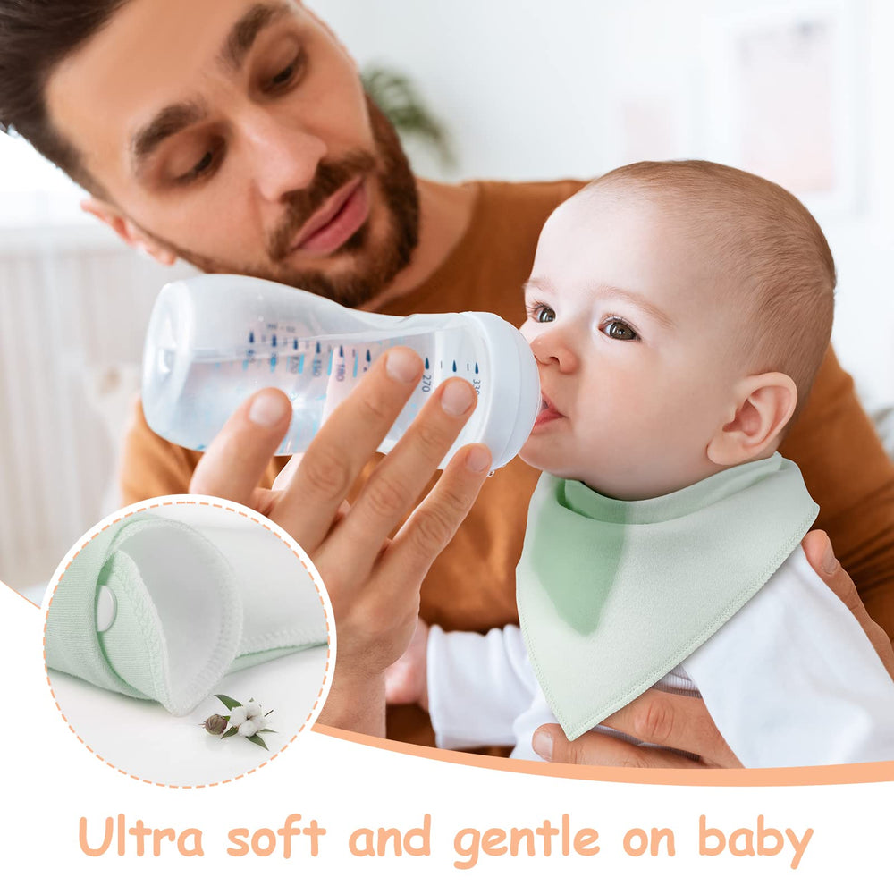 Yoofoss bandana bibs feature adjustable snaps for ages 0-36 months.