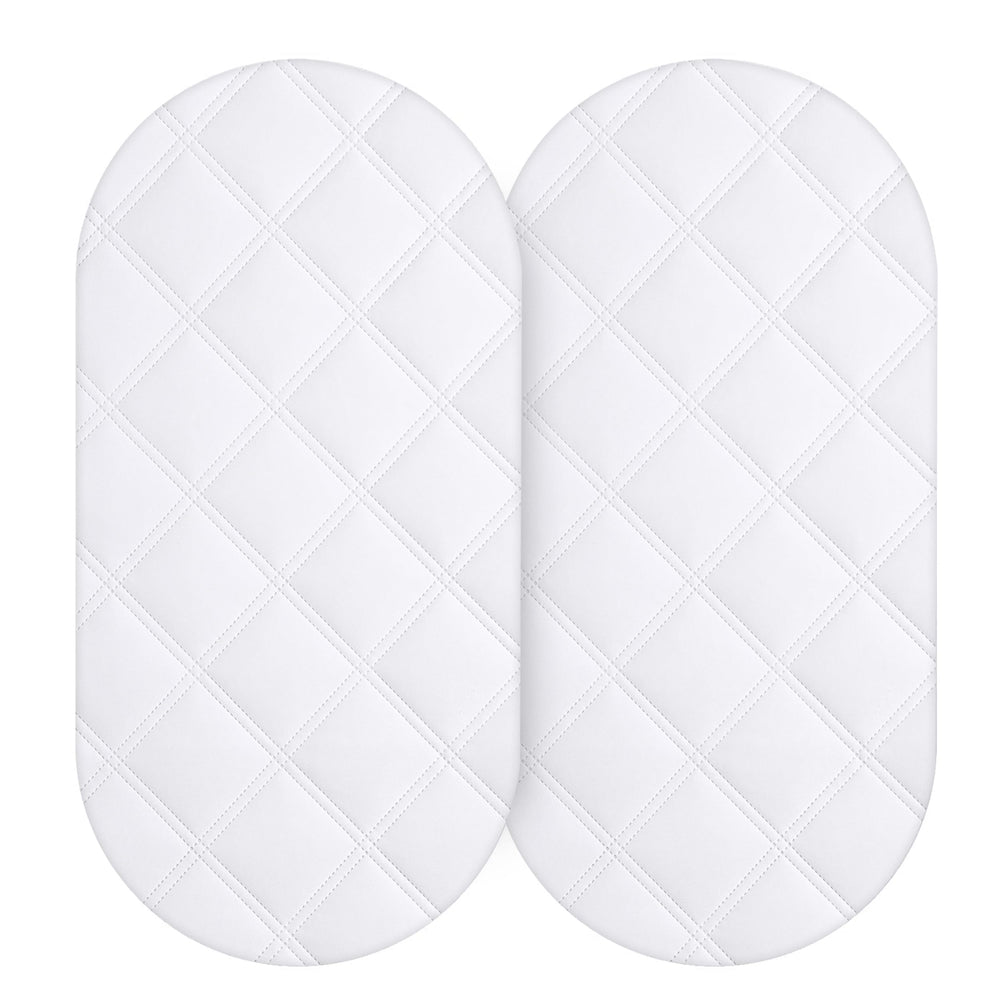 Yoofoss bassinet pad cover waterproof 32x16 fits oval bassinets and guards against spills.