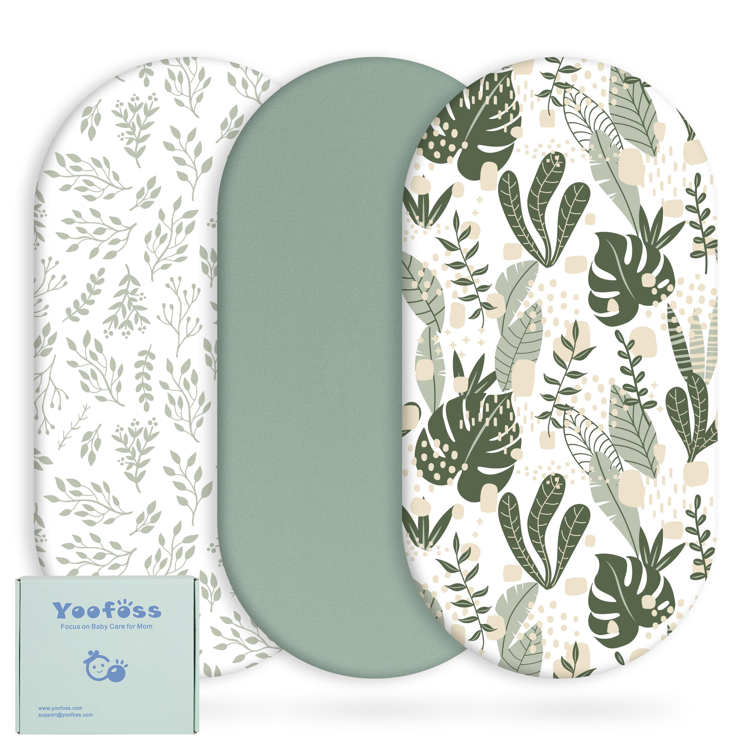Yoofoss bassinet sheets 3pack prints offer stylish variety for easy nursery decor