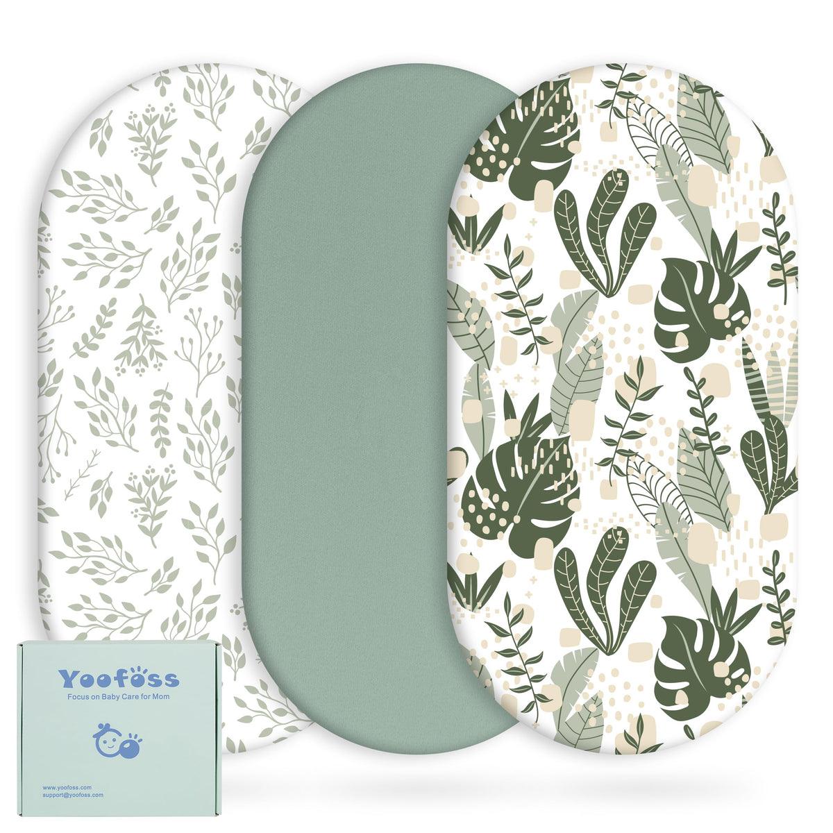Yoofoss bassinet sheets 3pack prints offer stylish variety for easy nursery decor