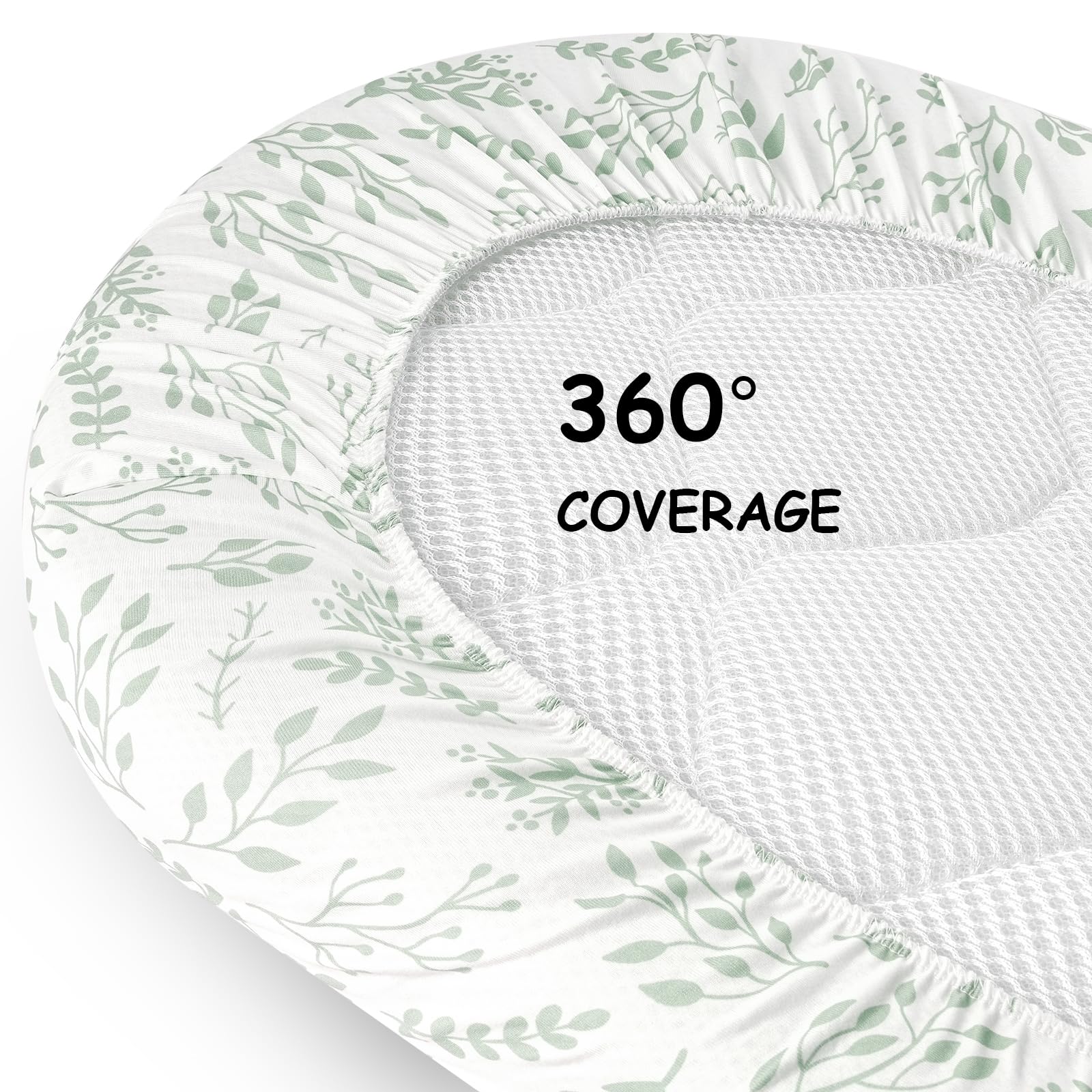 Yoofoss green leaf design emphasizes gender-neutral nursery style