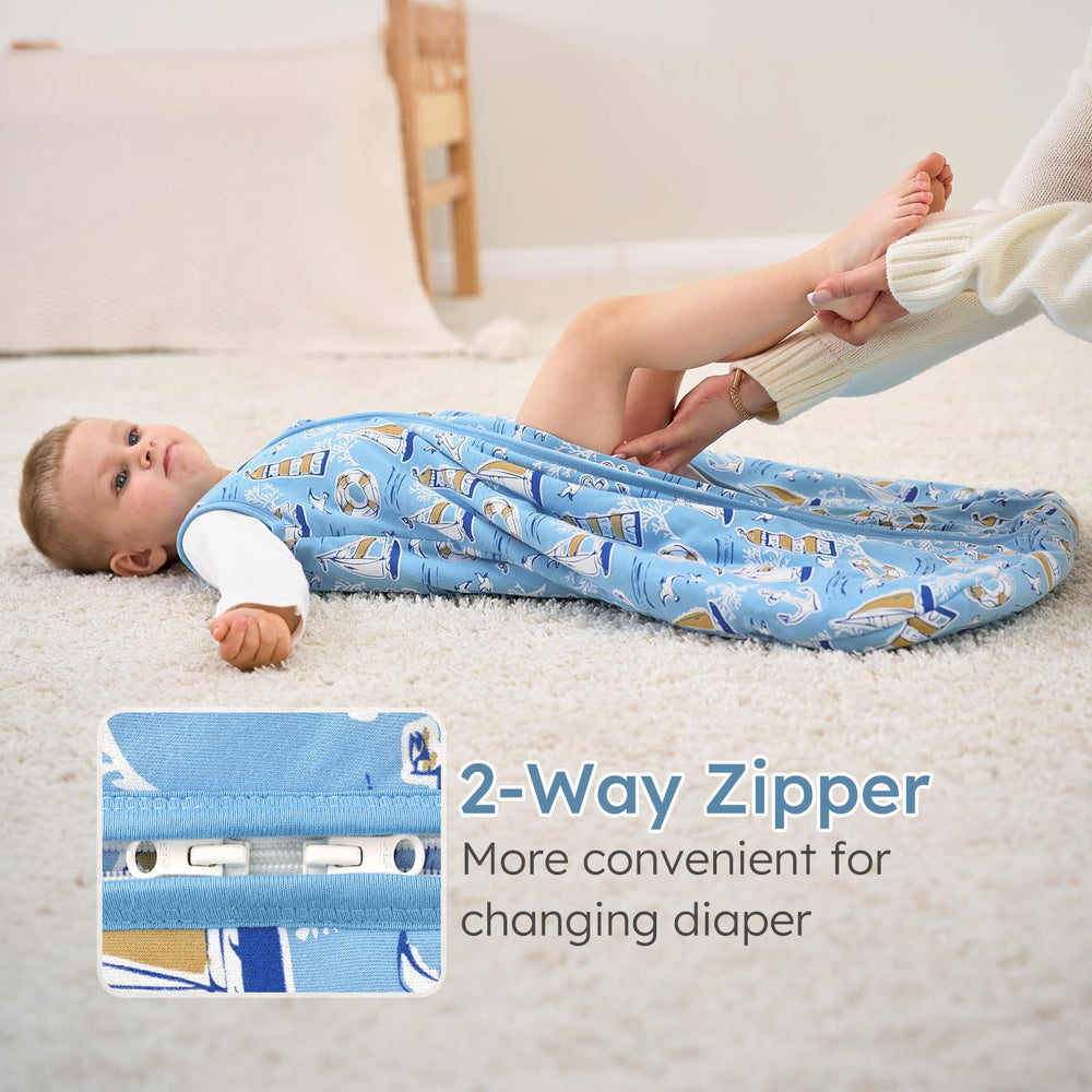 Yoofoss Sleep Sack bell-shaped bottom supports healthy hip positioning during sleep