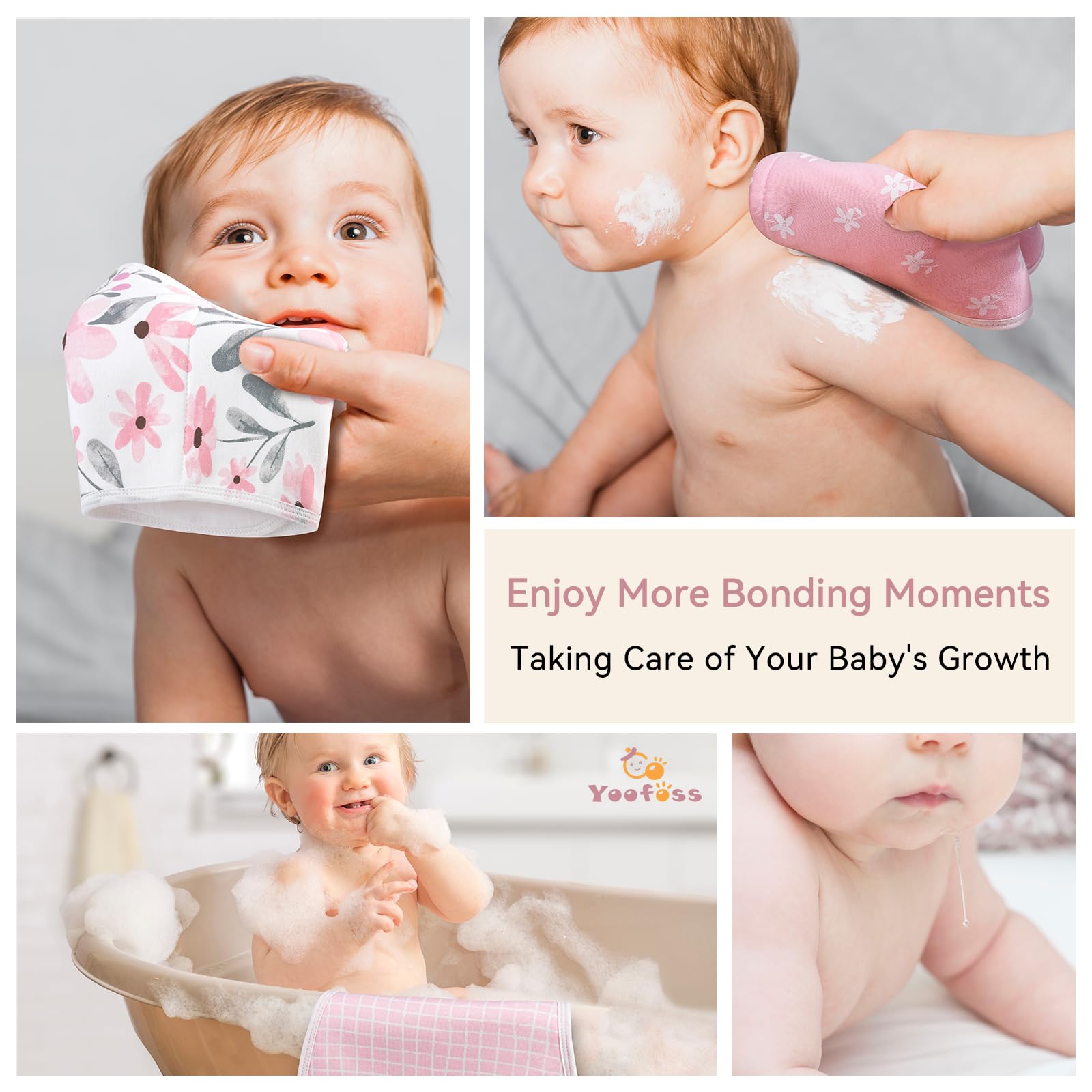 Yoofoss baby burp cloths durable stitching suitable for machine washing