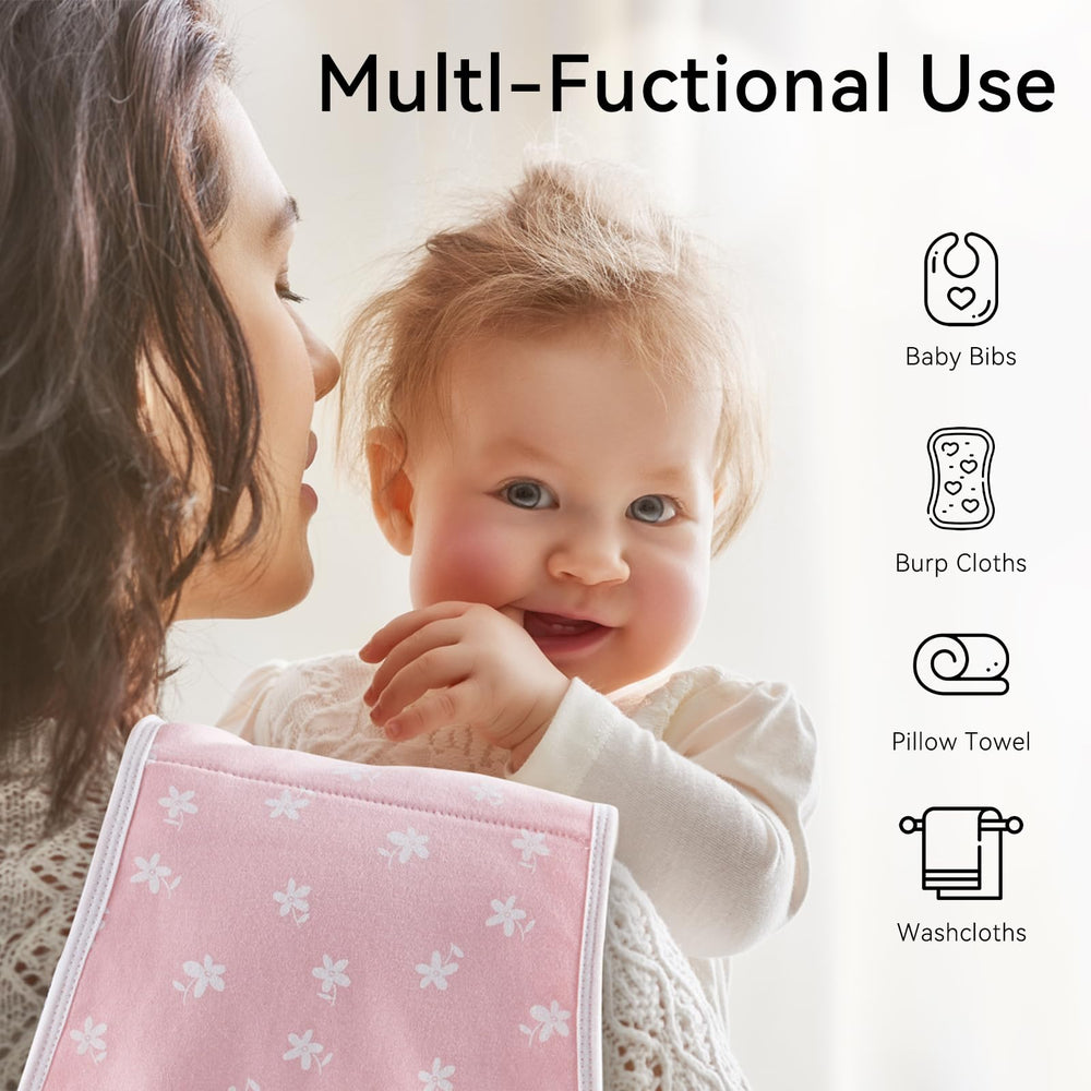 Yoofoss 5-pack burp cloths serve as nursing cover and changing pad