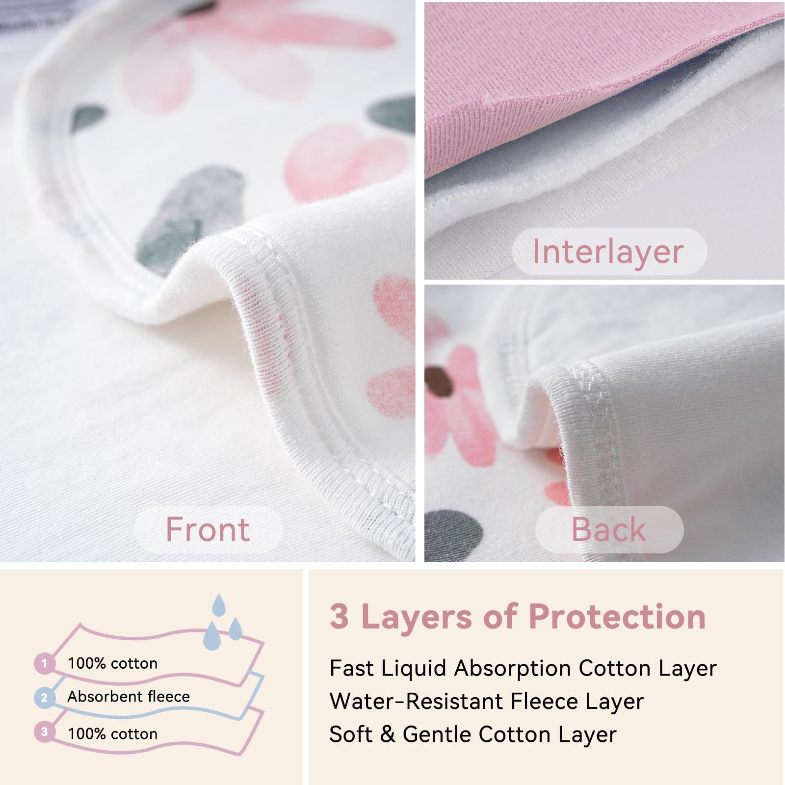 Yoofoss baby burp cloths on a parent's shoulder with figure-8 design preventing slipping