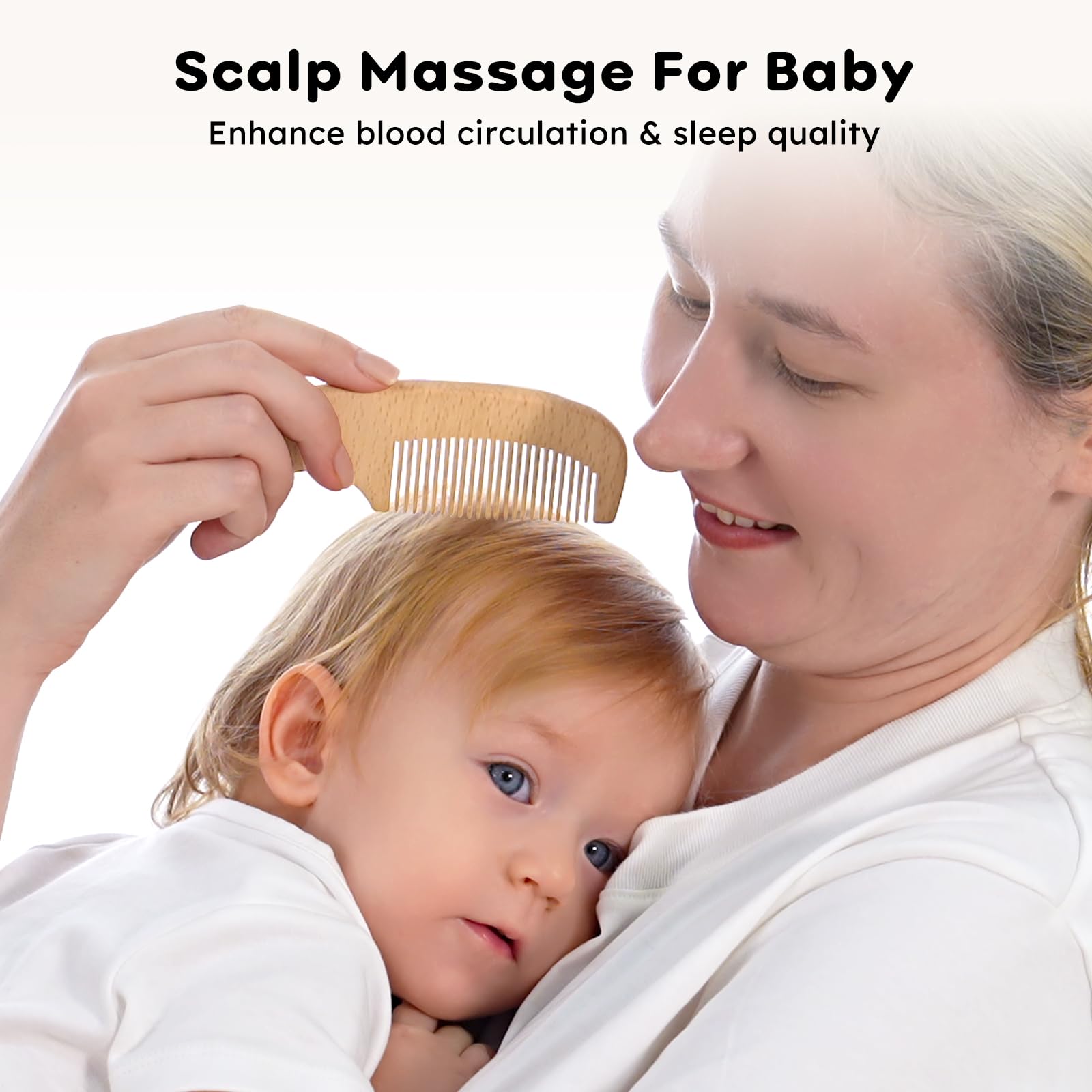Yoofoss cradle cap brush in natural goat hair for gentle scalp care