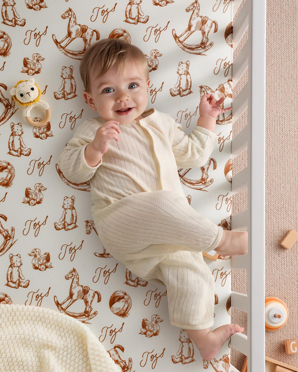 Yoofoss crib sheet with elastic band easy on-off and secure
