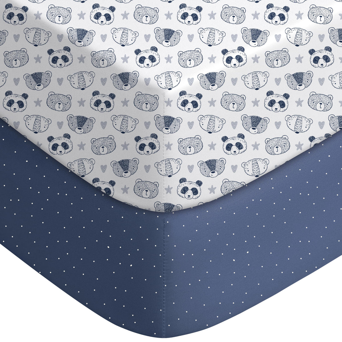 Yoofoss Panda crib sheets fabric closeup, ultra-soft microfiber gentle on baby's skin.