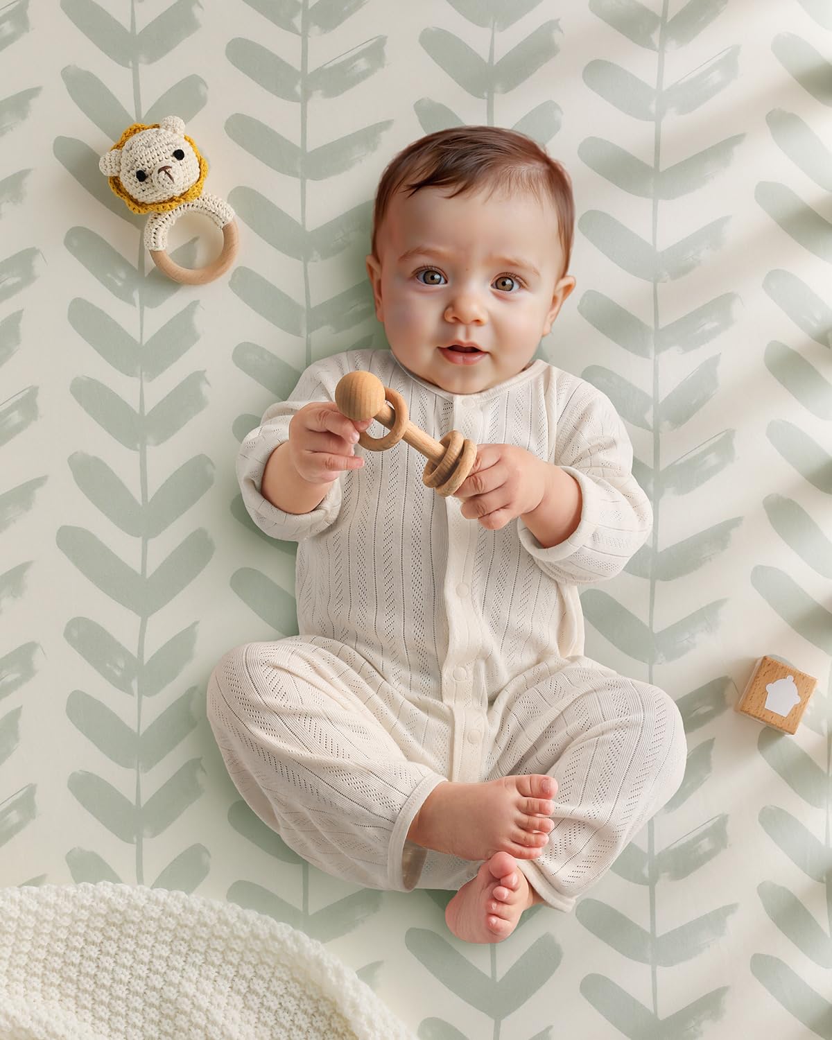 Yoofoss 52x28 crib sheet designed to fit standard crib and toddler mattresses