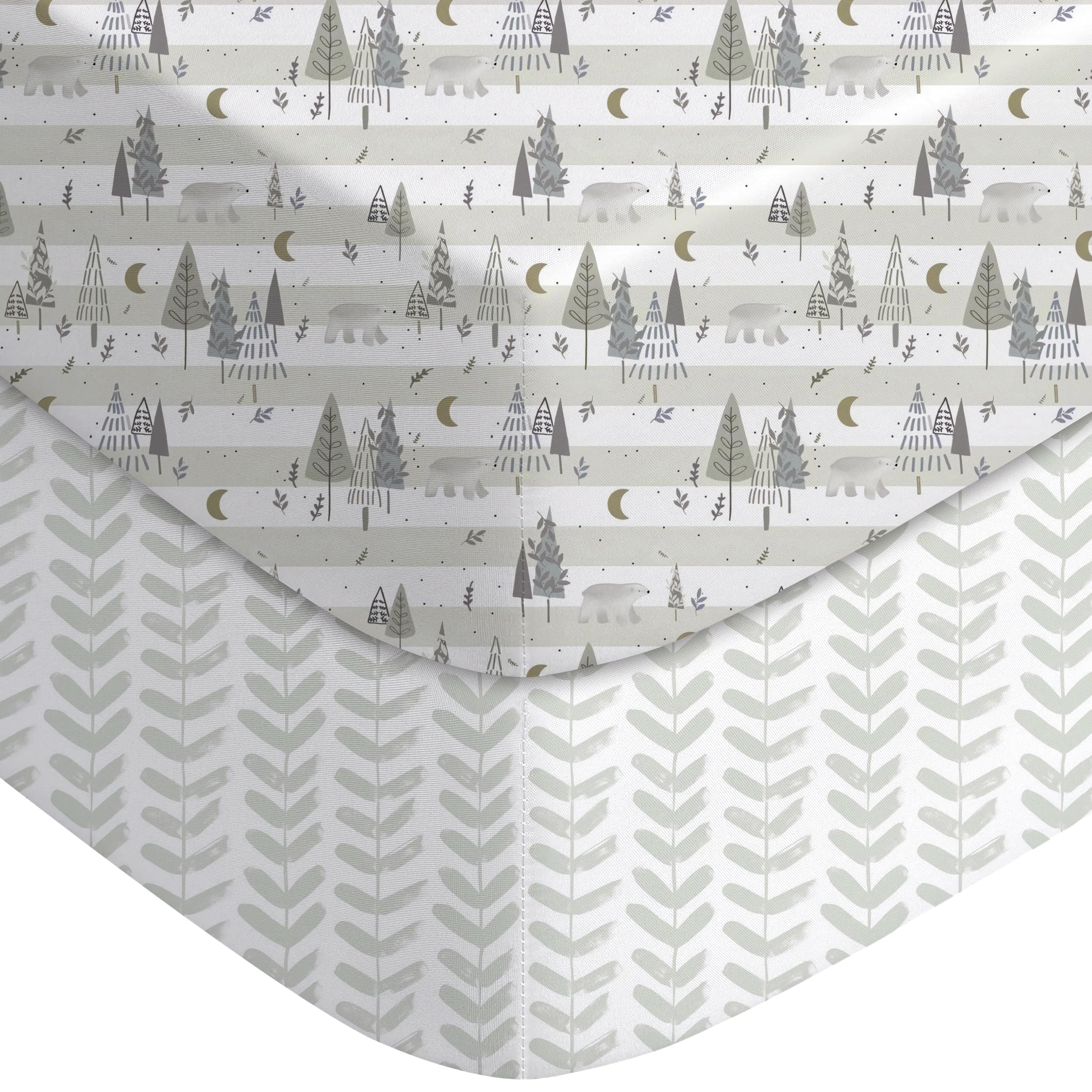 Yoofoss forest bear crib sheet snug fit on standard crib mattress for safe sleep