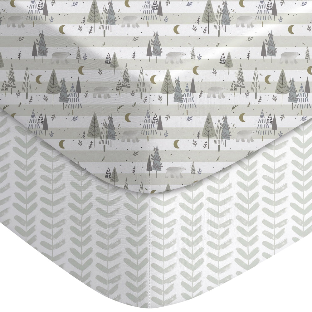 Yoofoss forest bear crib sheet snug fit on standard crib mattress for safe sleep