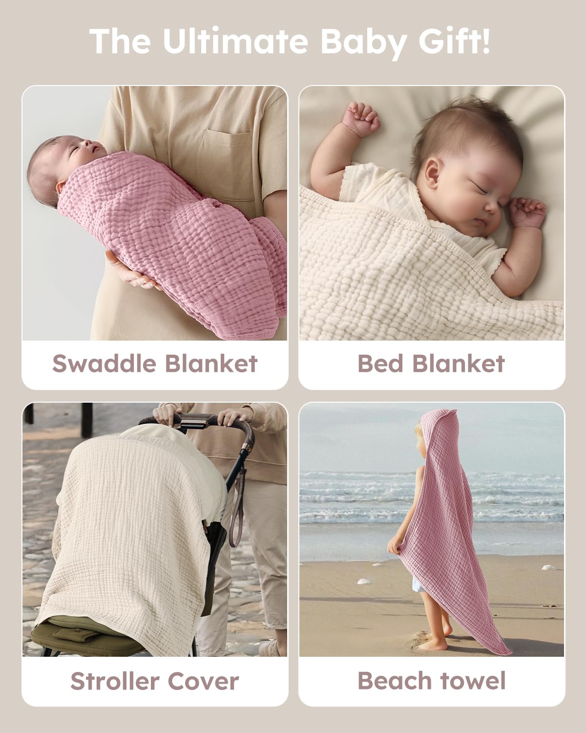 Yoofoss unisex hooded towel gift set ideal for baby showers.
