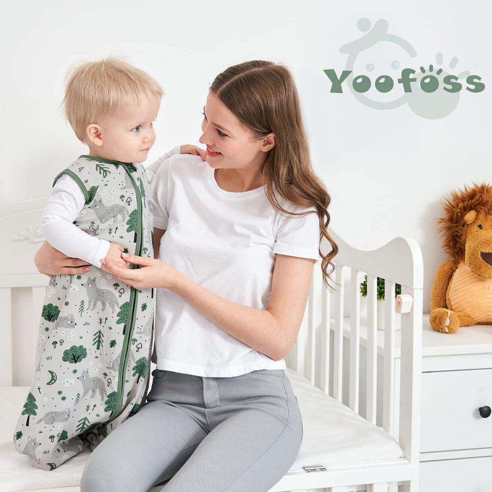 GOTS-certified label on Yoofoss fabric emphasizes organic materials and skin friendliness.