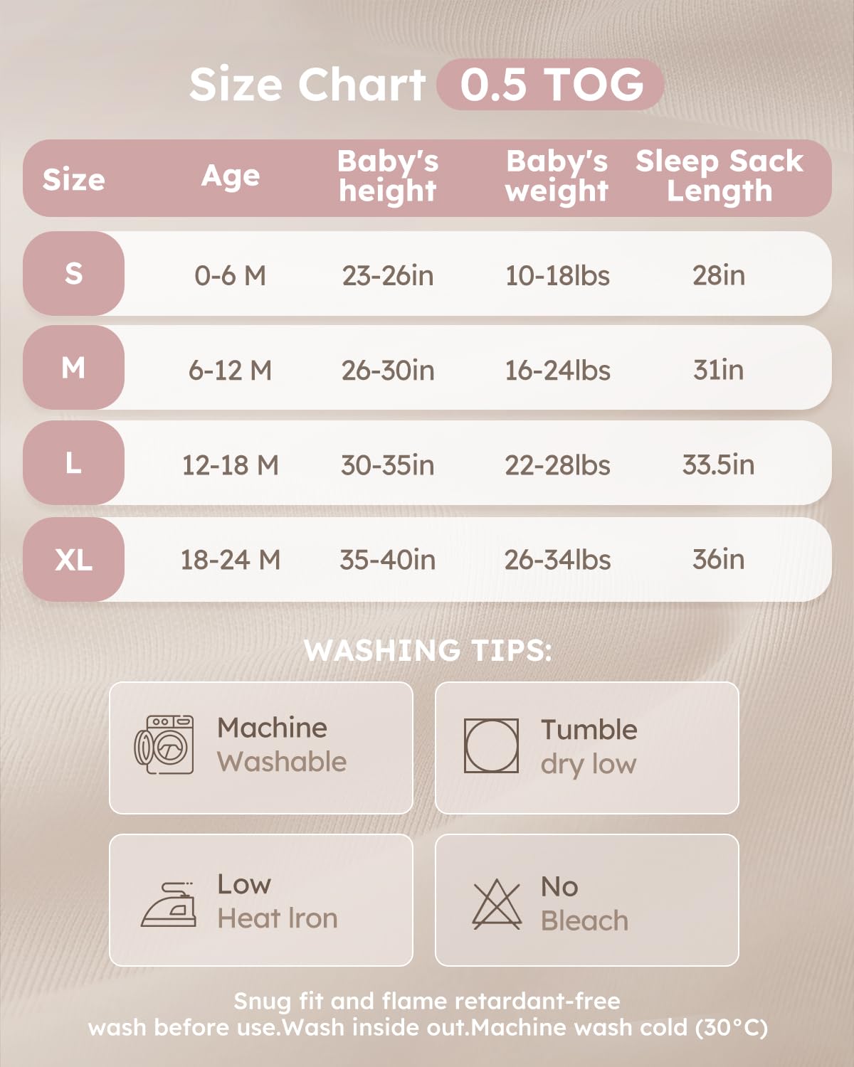 Yoofoss sleep sack hip-room design supports natural leg movement