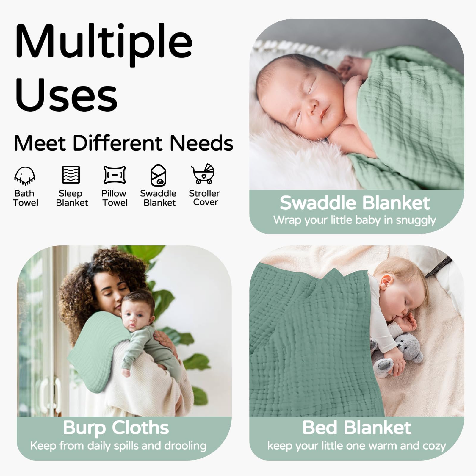 Yoofoss hooded baby towel 2-pack packaging demonstrates convenient daily changes.