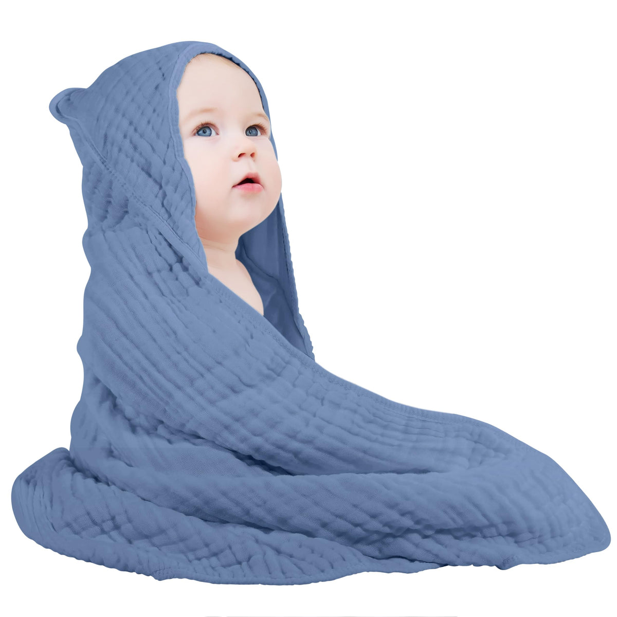 Yoofoss hooded baby towel 32x32 soft fabric for gentle post-bath drying.