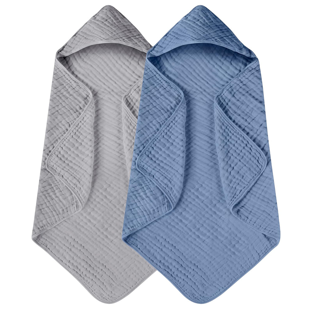 Yoofoss hooded baby towel front view highlights soft muslin fabric and cozy hood.