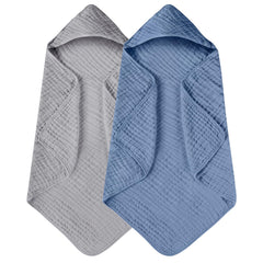 Yoofoss hooded baby towel front view highlights soft muslin fabric and cozy hood.