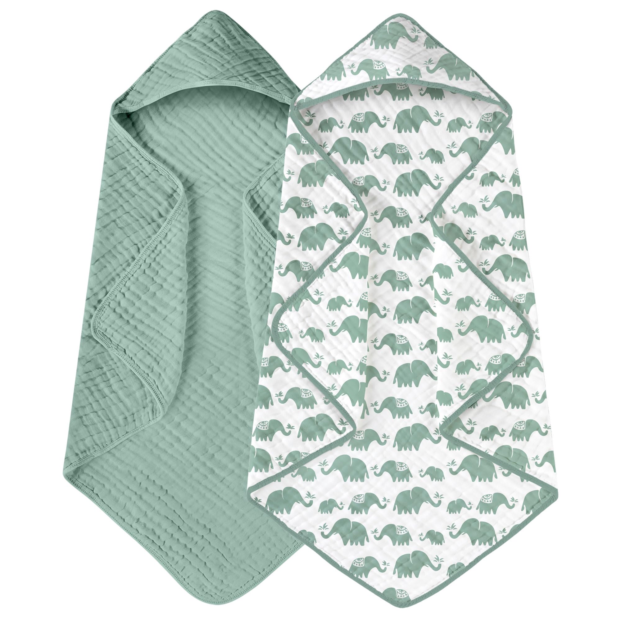 Yoofoss hooded baby towel newborn set showcases soft muslin fabric for quick drying.
