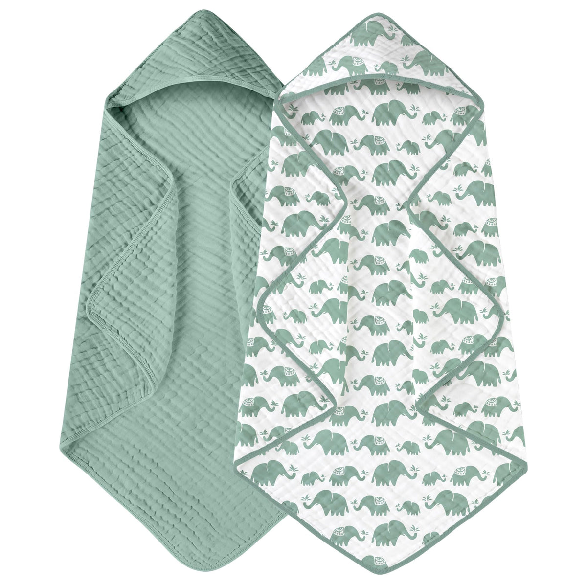 Yoofoss hooded baby towel newborn set showcases soft muslin fabric for quick drying.
