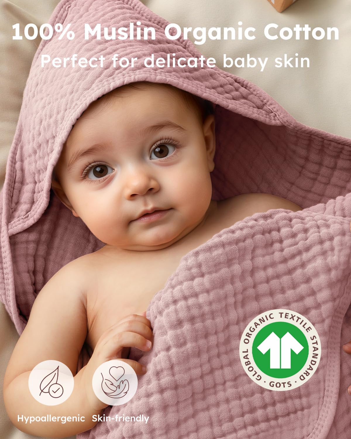Yoofoss hooded baby towel pink leaf pack demonstrates two-pack convenience for quick post-bath changes.