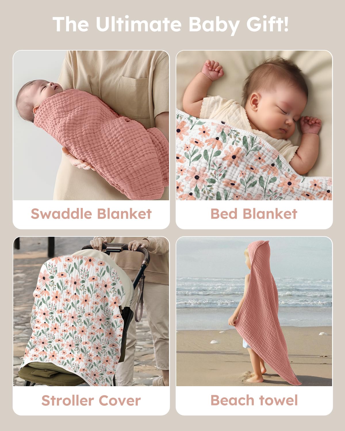 Yoofoss hooded towel doubles as a blanket or swaddle for versatile use.