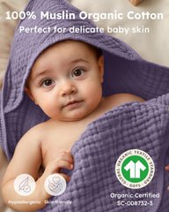 Yoofoss hooded baby towels 2-pack folded highlights plush warmth and quick-dry design.