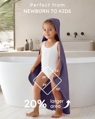 Yoofoss hooded baby towels 32x32 inches demonstrates generous size for newborns through toddlers.
