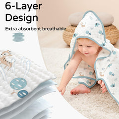 Yoofoss hooded towel 32x32 inches demonstrates generous size for all ages