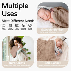 Yoofoss hooded towel 32x32 inches provides roomy newborn-to-toddler coverage.