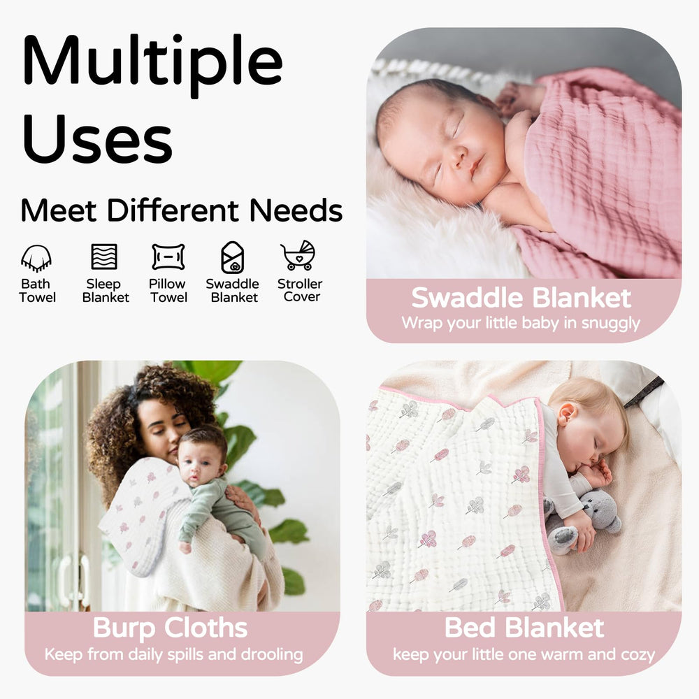 Yoofoss hooded towel in absorbent muslin demonstrates six-layer durability for everyday use.