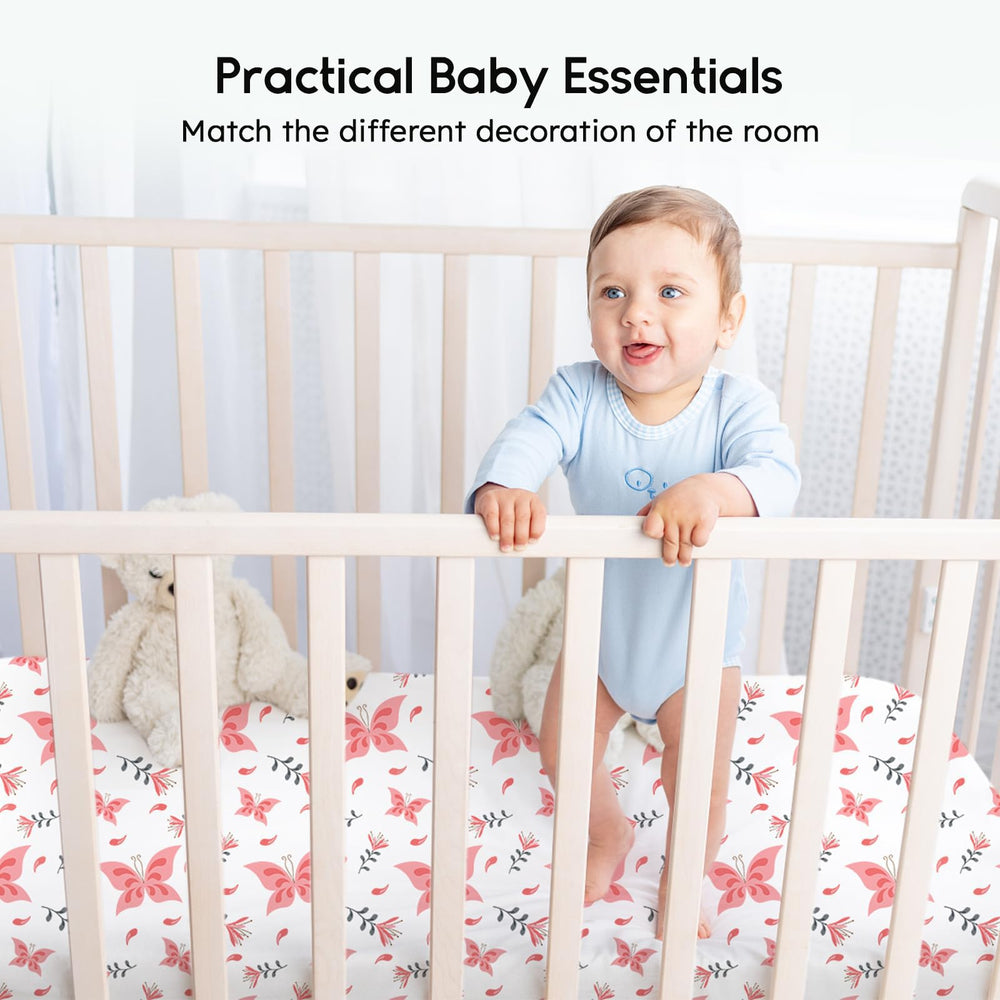 Yoofoss machine-washable crib sheet simplifies care and resists wear.