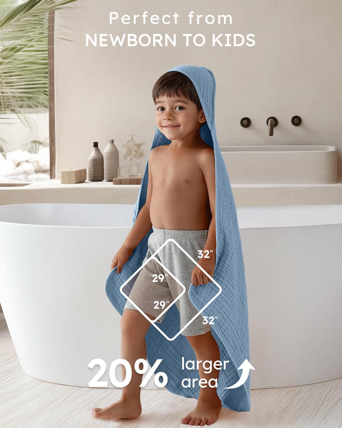 Yoofoss towel as blanket or swaddle demonstrates versatile baby care.