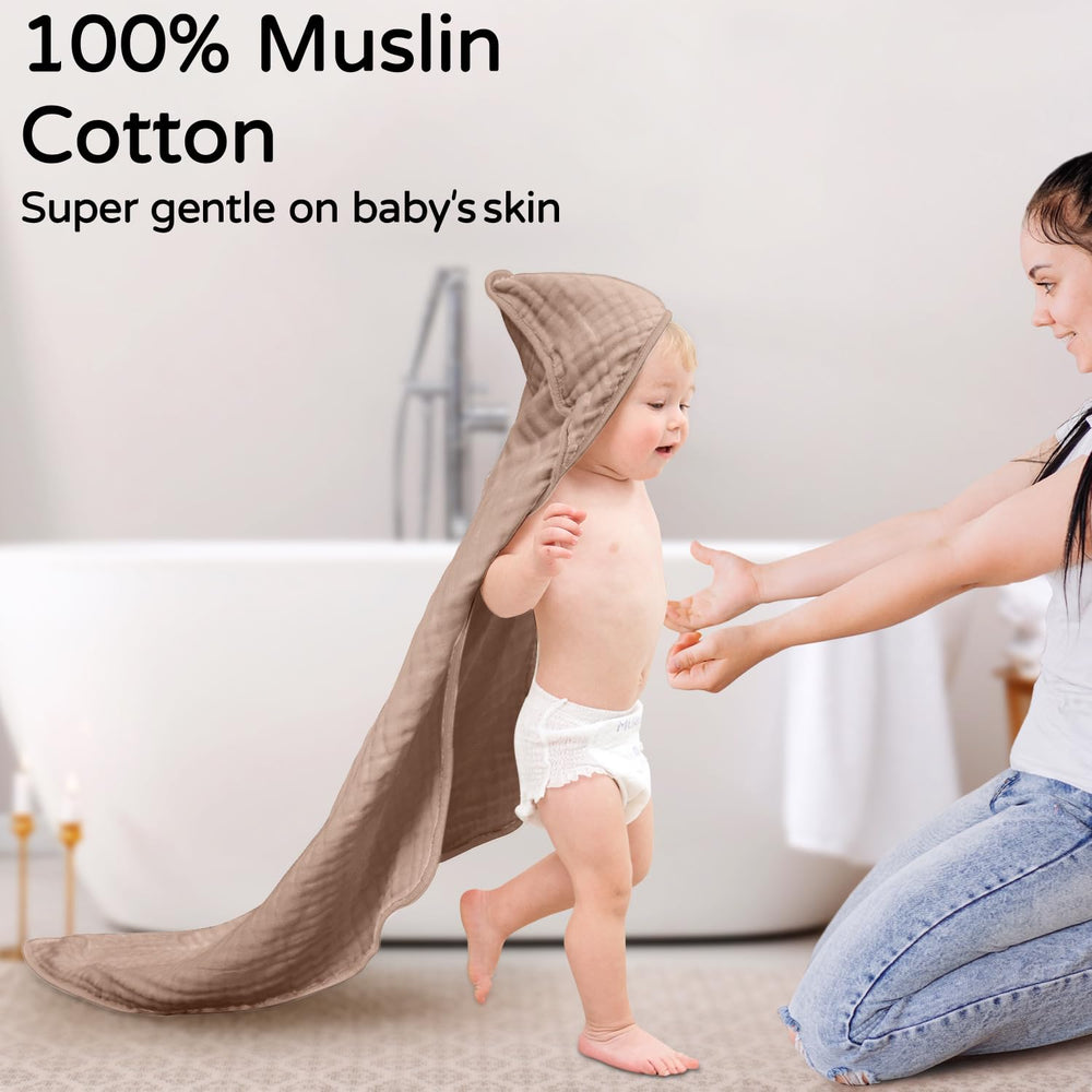 Yoofoss muslin cotton 6-layer durability demonstrates long-lasting baby towel.
